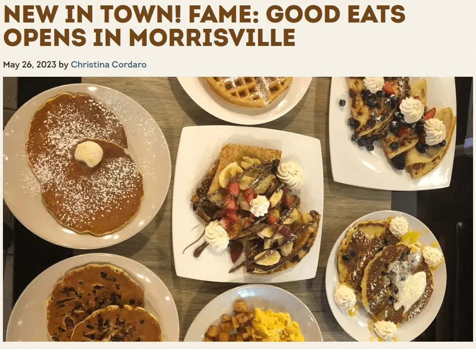 Screenshot of the top of the Visit Bucks County Article