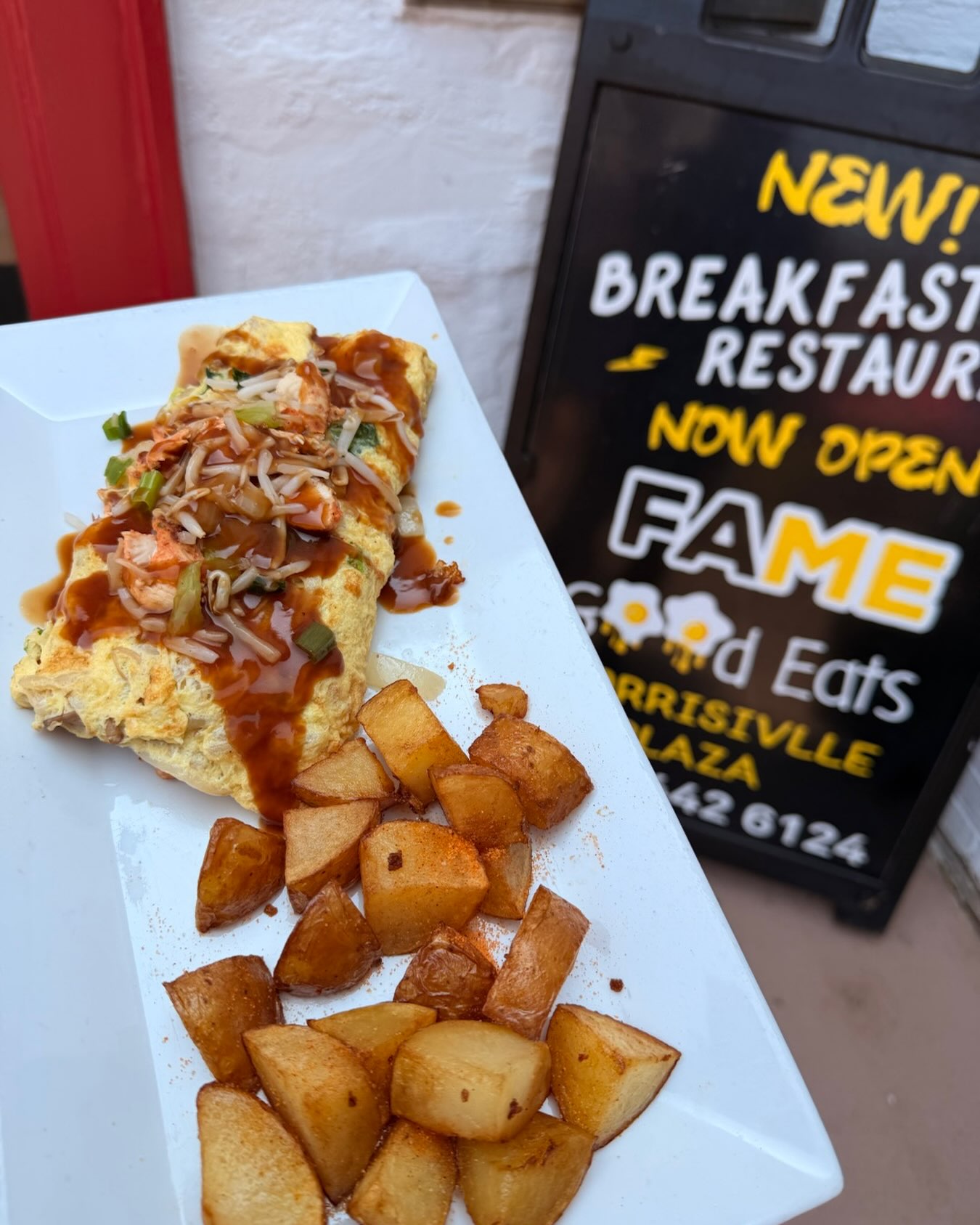 Check out our new omelet on special! Bean sprouts, baby bok choy, grilled chicken and Chinese brown sauce. One of the best omelets you will ever have!