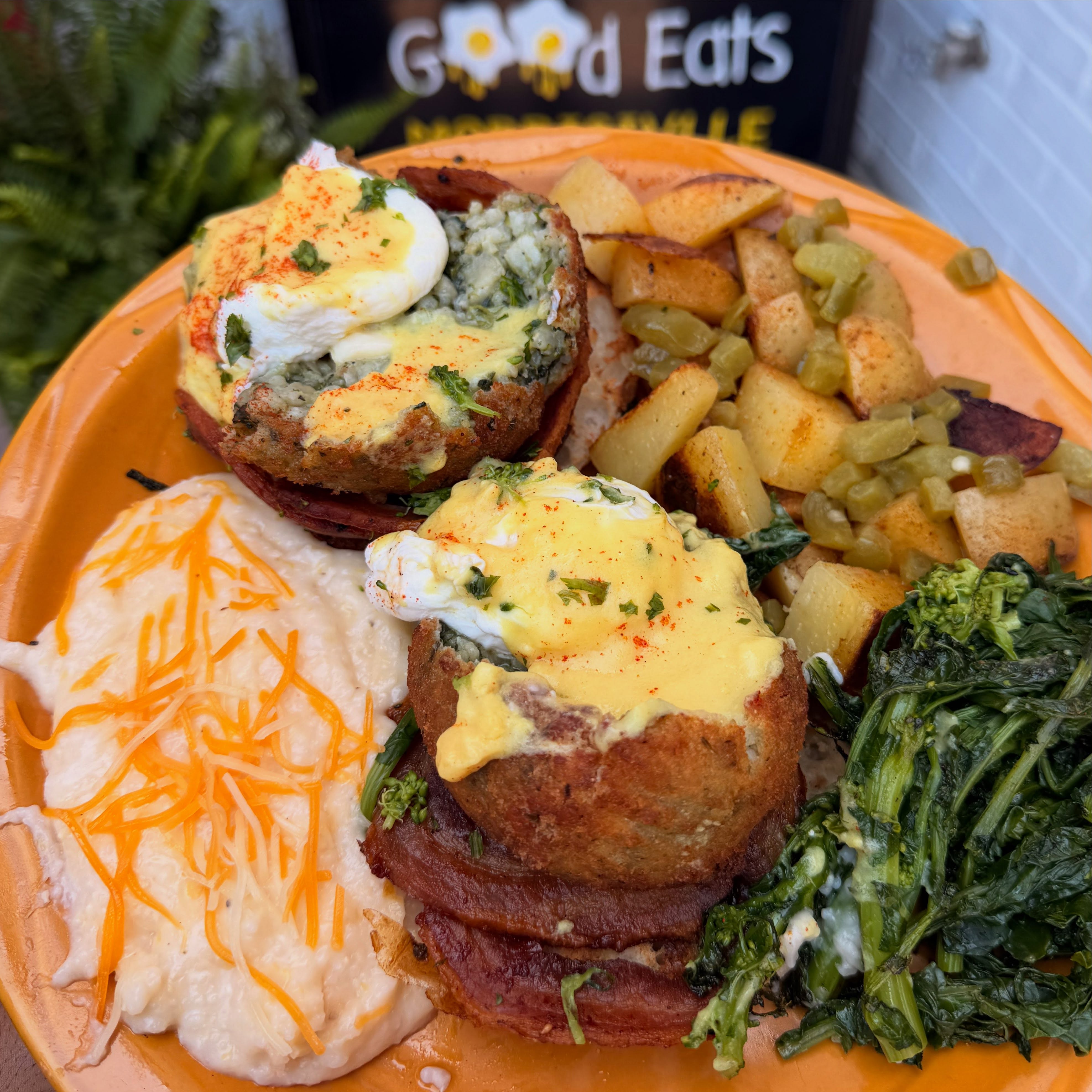 Arancini Benny with pancetta bacon and broccoli rabe on special. Come cool off with our new AC unit 😎