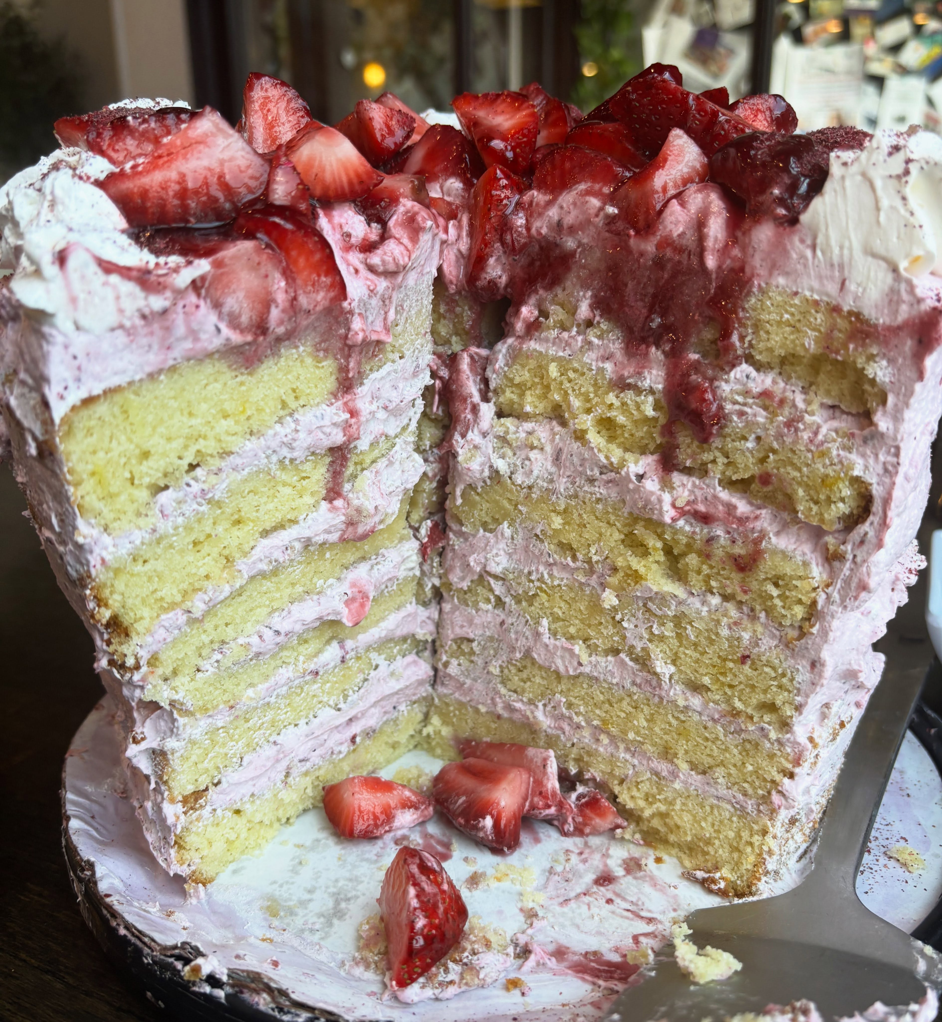 Chefs done it again. Check out his homemade layered strawberry shortcake 😋